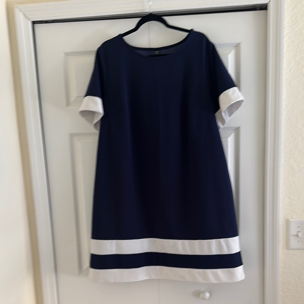 Elegant Navy and White Dress